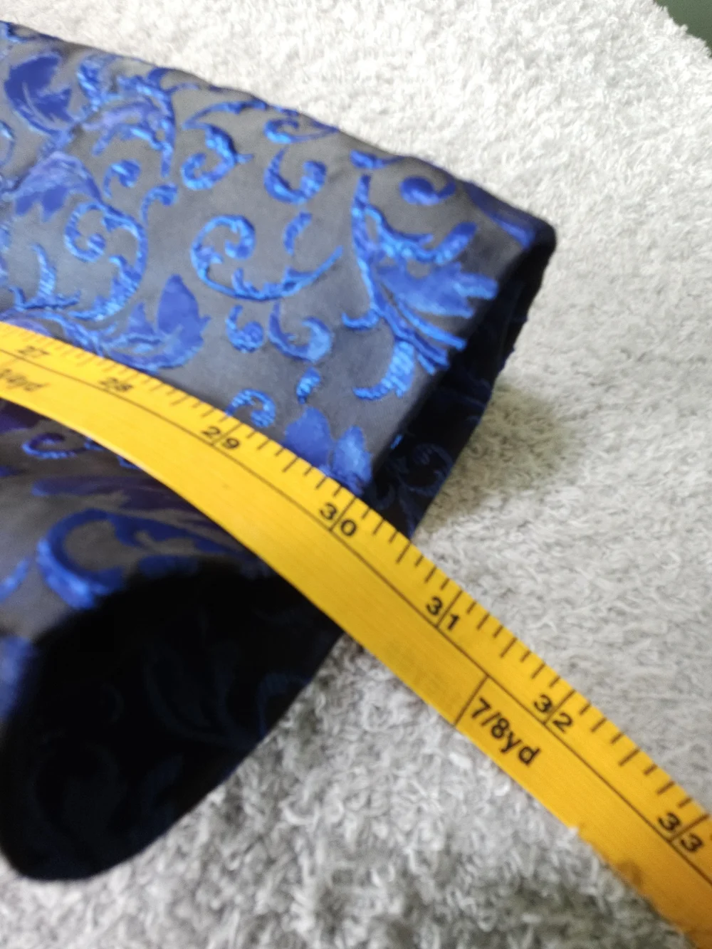 Royal Blue Floral Jacquard Tuxedo Jacket with Black Satin Lapel